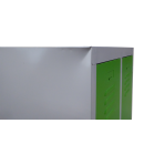 Spind Kleiderspind 4 F&auml;cher Schlie&szlig;fachschrank mit Kleiderstange 1800 x 590 x 500 mm grau/gr&uuml;n X-520225