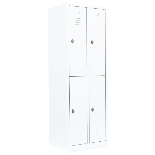 Gebraucht: Lüllmann® Metallspind mit 4 Fächern - weiß