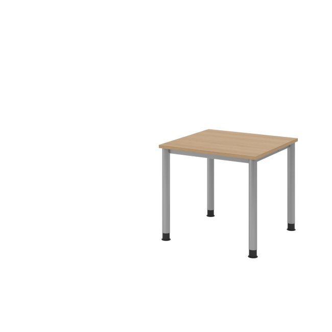 Schreibtisch Helsinki - B 800 mm - 4-Fuß - höhenverstellbar - silber/eiche