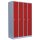 Lüllmann® Metallspind mit 4 Abteilen - grau/rot