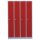 Lüllmann® Metallspind mit 4 Abteilen - grau/rot