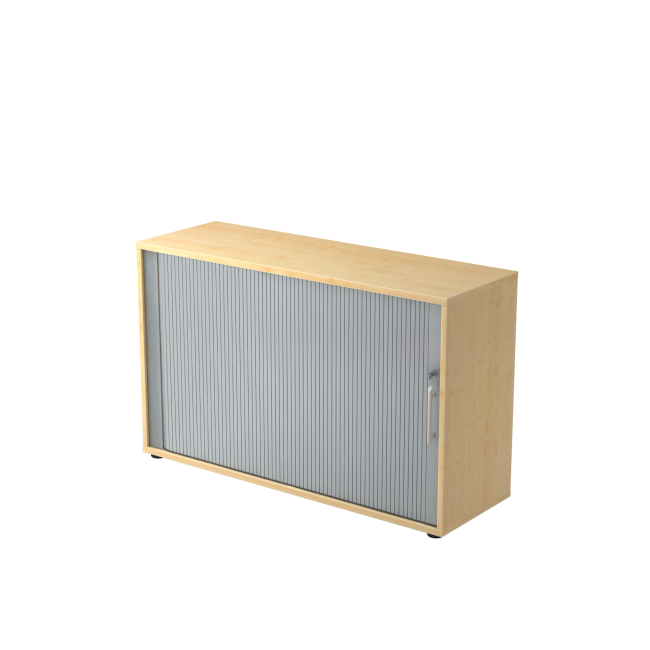 Rollladenschrank aus Holz - 2 Ordnerhöhen - Relinggriff Kunststoff - zerlegt - ahorn