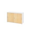 Schiebetürenschrank aus Holz - 2 Ordnerhöhen -...