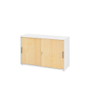 Schiebetürenschrank aus Holz - 2 Ordnerhöhen -...