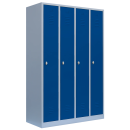 Lüllmann® Metallspind mit 4 Abteilen - grau/blau