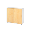 Schiebetürenschrank aus Holz - 3 Ordnerhöhen -...