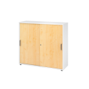 Schiebetürenschrank aus Holz - 3 Ordnerhöhen -...