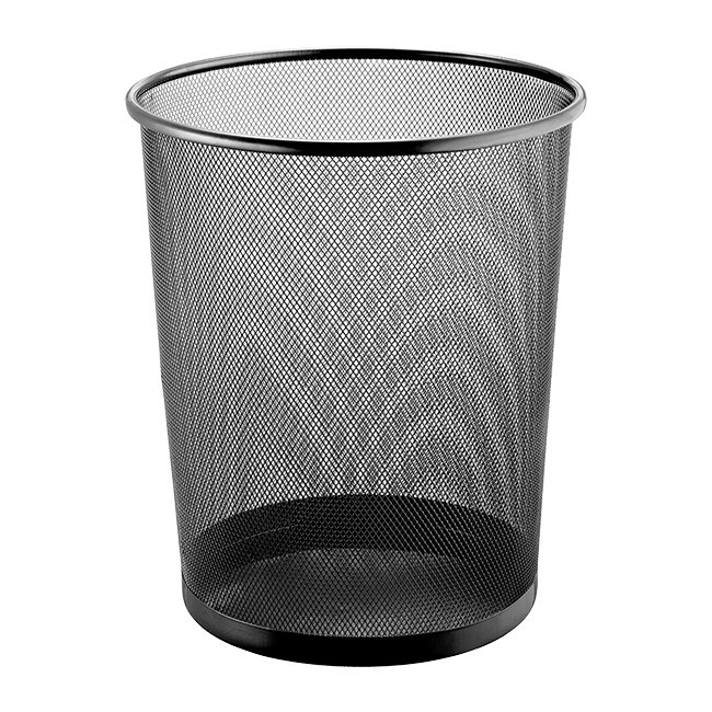 Mesh-Papierkorb, 15 Liter, 267 x 280 mm, schwarz 606150