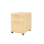 Rollcontainer aus Holz - 3 Schubladen - ahorn - Bügelgriff Metall