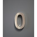 Exklusive 3D Design Hausnummer 0 aus Edelstahl V2A...