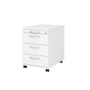 Rollcontainer aus Holz - 4 Schubladen - weiß -...