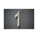 Hausnummer Premium Edelstahl in 3D Design Arial H20cmxT3cm V2A TOP(Arial 20cmx3cm Nr.1)