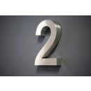 Hausnummer Premium Edelstahl in 3D Design Arial H20cmxT3cm V2A TOP(Arial 20cmx3cm Nr.2)