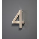 Exklusive 3D Design Hausnummer 4 aus Edelstahl V2A...