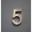 Exklusive 3D Design Hausnummer 5 aus Edelstahl V2A...
