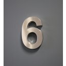 Exklusive 3D Design Hausnummer 6 aus Edelstahl V2A...