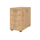 Standcontainer aus Holz - 5 Schubladen - asteiche -...