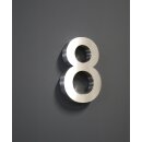 Hausnummer Premium Edelstahl in 3D Design Arial H20cmxT3cm V2A TOP(Arial 20cmx3cm Nr.8)