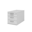 Rollcontainer aus Holz - 4 Schubladen - unsichtbare...