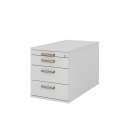 Rollcontainer aus Holz - 4 Schubladen - unsichtbare...