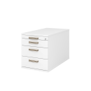 Rollcontainer aus Holz - 4 Schubladen - unsichtbare...