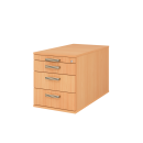Rollcontainer aus Holz - 4 Schubladen - unsichtbare...