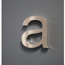 Hausnummer aus geb&uuml;rstetem Edelstahl (Buchstabe.a)