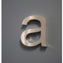 Hausnummer Premium Edelstahl in 3D Design Arial H20cmxT3cm V2A TOP(Buchstabe &quot;a&quot; 20cmx3cm)