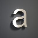 Hausnummer aus geb&uuml;rstetem Edelstahl (Buchstabe.a)