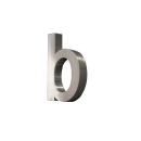 Hausnummer aus geb&uuml;rstetem Edelstahl (Buchstabe.b)