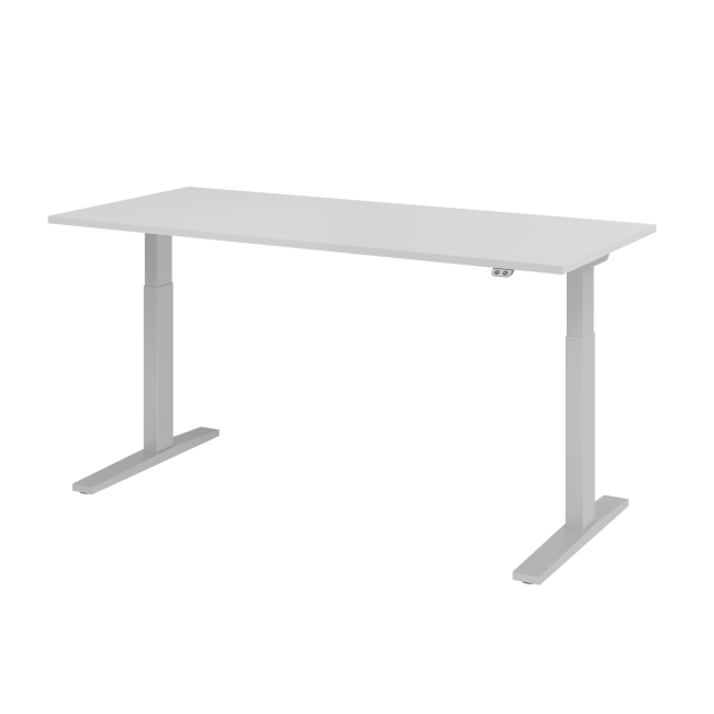 E-Tisch Mumbai - elektr. höhenverstellbar - T-Fuß - 1800 mm - silber/grau