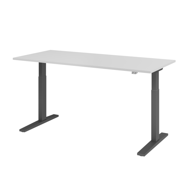 E-Tisch Mumbai - elektr. höhenverstellbar - T-Fuß - 1800 mm - graphit/grau