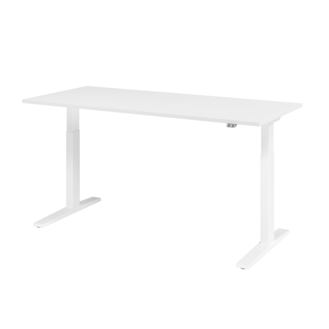E-Tisch Mumbai - elektr. höhenverstellbar - T-Fuß - 1800 mm - weiß/weiß