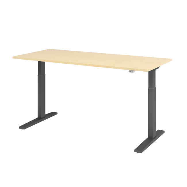 E-Tisch Mumbai - elektr. höhenverstellbar - T-Fuß - 1800 mm - graphit/ahorn