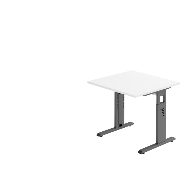 Schreibtisch Osaka - mechanisch höhenverstellbar - B 800 mm - C-Fuß - graphit/weiß