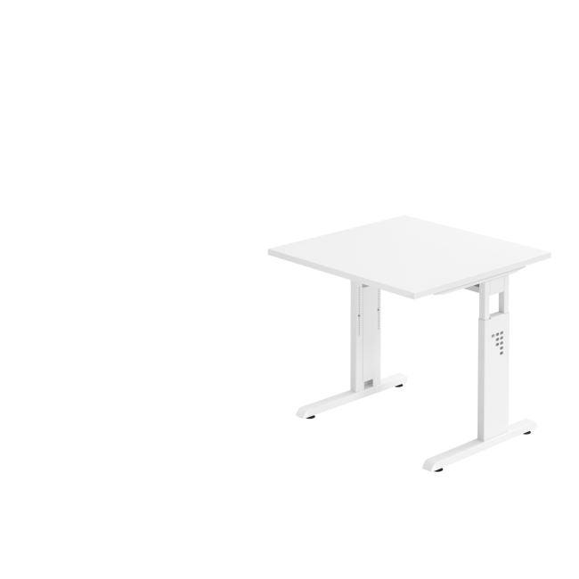 Schreibtisch Osaka - mechanisch höhenverstellbar - B 800 mm - C-Fuß - weiß/weiß