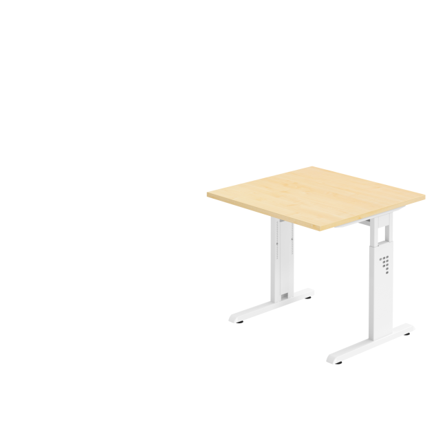 Schreibtisch Osaka - mechanisch höhenverstellbar - B 800 mm - C-Fuß - weiß/ahorn