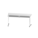 Schreibtisch Osaka - mechanisch h&ouml;henverstellbar - B 1600 mm - C-Fu&szlig; - wei&szlig;/wei&szlig;