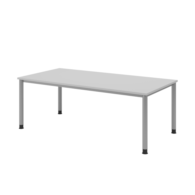 Schreibtisch Helsinki - B 2000 mm - 4-Fuß - höhenverstellbar - silber/grau