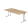 Schreibtisch New York - B 2000 mm - C-Fuß - silber/eiche