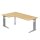 Winkelschreibtisch Freiformtisch Canberra 650-850 x 2000 x 1200/800 mm C-Fuß Design