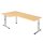 Winkelschreibtisch Computertisch Osaka 650-850 x 2000 x 1200/800 mm C-Fuß Design