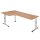 Winkelschreibtisch Computertisch Osaka 650-850 x 2000 x 1200/800 mm C-Fuß Design